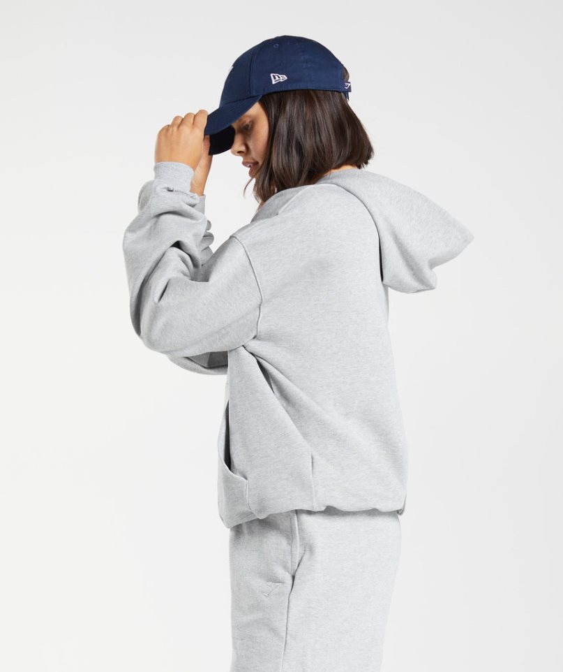 Women's Gymshark Rest Day Sweats Hoodie Light Grey | CA D183NA